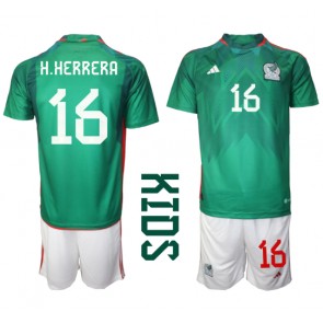 Mexico Hector Herrera #16 Hjemmebanesæt Børn VM 2022 Kort ærmer (+ korte bukser)